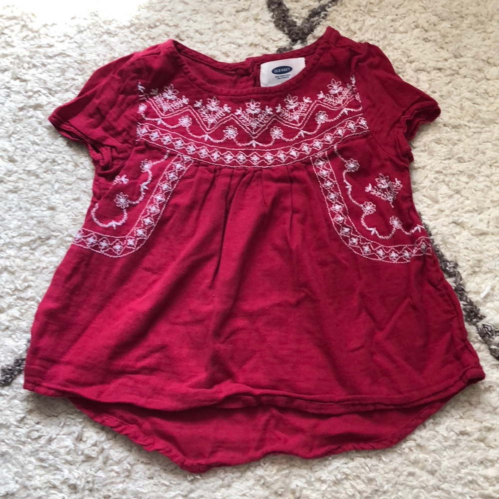 Magenta embroidered blouse